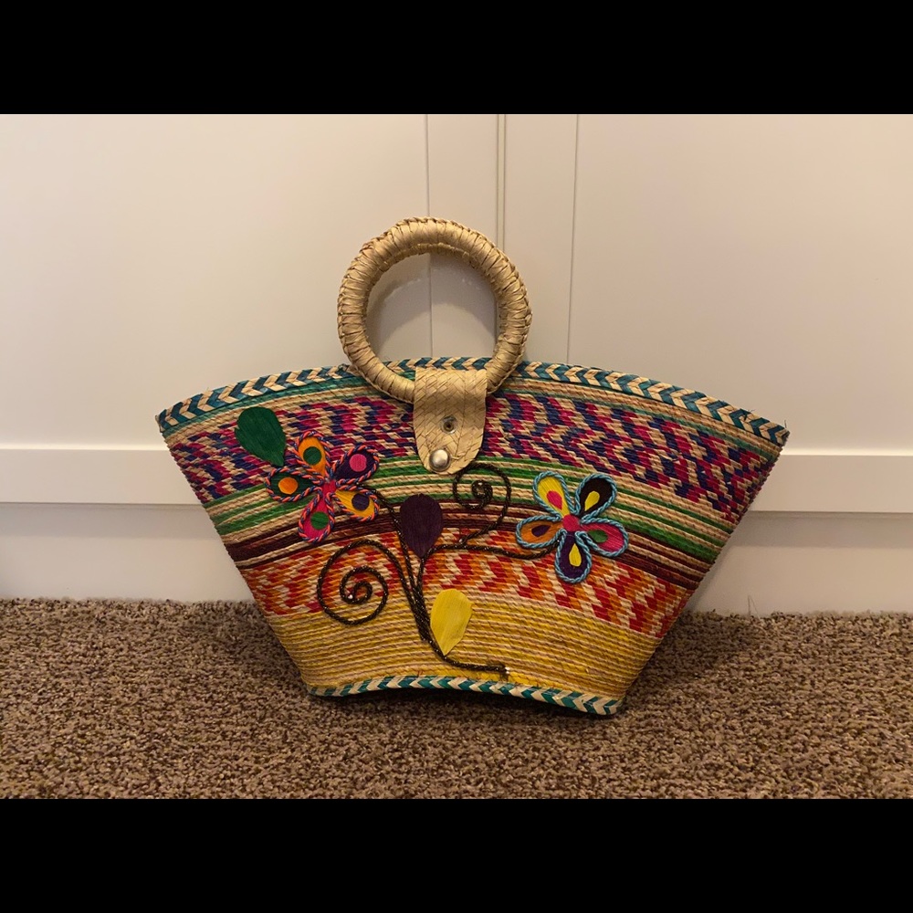 Authentic Mexican Straw Purse